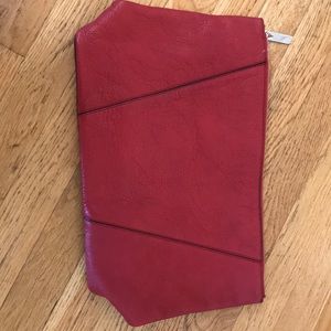 Red leather Vince clutch